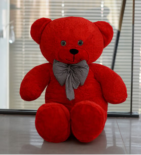 Harika Peluş 100 Cm Papyonlu Ayıcık (Kırmızı)