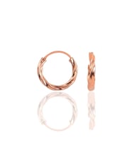Gümüş 18 Mm Burgu Modeli Halka Küpe DGN20931 (Rose)