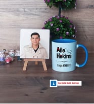 Aile Hekimi Fotoğraflı Dekoratif Taş, Kupa Bardak Beyaz Hediye (Model 4)