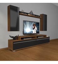 Decoraktiv Ekoflex 7 Mdf Tv Ünitesi Tv Sehpası (Siyah - Ceviz)