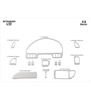 Meriç® Mitsubishi L400 Ön Torpido Kaplama Maun 13 Parça 1998-2006 (Alüminyum)