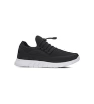 Günlük Kadın Erkek Sneaker Spor Ayakkabı Lastik Bağcıklı Fileli 05 (Siyah - Beyaz)