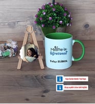 Matematik Öğretmeni Kupa Bardak Beyaz ve Fotoğraflı Ahşap Anahtarlık Hediye Matematik Öğretmenine Hediye (Model 14)