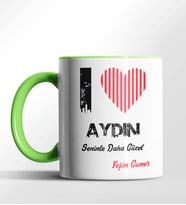 Kişiye Özel Aydın Seninle Daha Güzel Tema Siyah Renk Kupa (Yeşil)