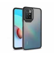 Xiaomi Redmi 10 Kılıf Case, Kamera Lens Korumalı Elektroplatin Kaplama Sert PC Koruyucu Colourful Platinum Serisi (Siyah)