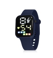 Polo Air Silikon Kordon Dijital Renkli Işıklı Unisex Kol Saati PL-1460B (Lacivert)