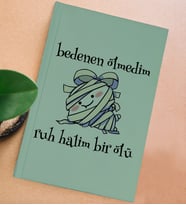 BK Gift Esprili Tasarım Serisi Sert Kapaklı Su Yeşili Defter, Arkadaşa Hediye, Yeni İş Hediyesi, Doğum Günü Hediyesi, Anı Defteri (Model 6)