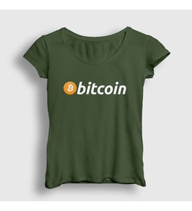 Presmono Kadın Beyaz Btc Bitcoin T-Shirt 263228tt (Haki)