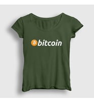 Presmono Kadın Beyaz Btc Bitcoin T-Shirt 263228tt (Haki)