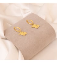 925 AYAR GÜMÜŞ SALLANTILI FİL KÜPE (Gold)
