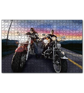 Cakapuzzle Motosiklet Tutkunları Eskizi Görseli  Puzzle Yapboz MDF (Ahşap) (1000 Parça)