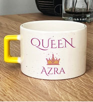 Kişiye Özel Queen Hediye Lüks Fincan Sevgiliye Hediye (Sarı)