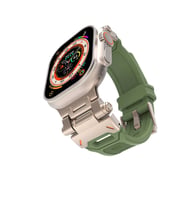 Watch 7 45mm KRD-108 Metal Başlıklı Silikon Kordon (Yeşil)