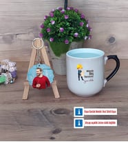 Mühendisler Günü Hediyesi Kupa Bardak Beyaz ve Fotoğraflı Ahşap Anahtarlık Hediye (Model 10)