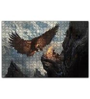 Cakapuzzle Dev Kartal ve Kayalıktaki Savaşçılar  Puzzle Yapboz MDF (Ahşap) (255 Parça)