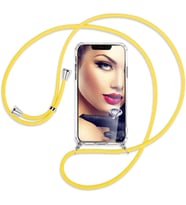 Samsung Galaxy J7 Prime 2 Kılıf Boyun Omuz Askılı iPli Anti Şok Köşe Korumalı Şeffaf Silikon (Sarı)