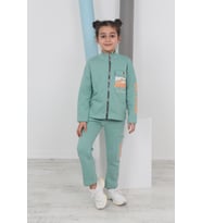 Toontoy Kız Çocuk Baskılı Eşofman Takımı (Yeşil)