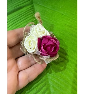 5X4 CM RENKLİ İĞNELİ ÇİÇEK BROŞ YAKA İĞNESİ (Pembe)