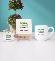 Petrol ve Doğalgaz Mühendisi Kupa Bardak Lacivert Dekoratif Taş Baskı Anahtarlık (Model 8)