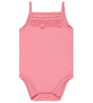 Civil Baby Penye İp Askılı Dantelli Kız Çıtçıtlı Badi - Sarı