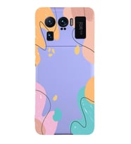 PrintiFy Xiaomi Mi11 Ultra Uyumlu Lansman Kılıf Karışık Renkler Tasarımlı İçi Kadife Kapak (Lila)