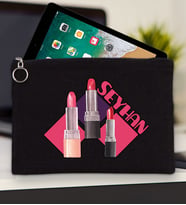 BK Gift Kişiye Özel İsimli-2 Tablet Çantası 30x21cm(12 Renk Seçeneği), Ipad Çantası, Baskılı Tablet Kılıfı (Siyah)
