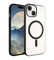 Vendas iPhone 15 Plus Uyumlu (15 Plus) Pixel Serisi Wireless Şarj Özellikli Magsafe Hard PC Kapak (Siyah)