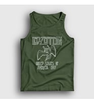 Presmono Unisex Sarı Logo Led Zeppelin Atlet 95873tt (Haki)