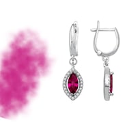 925 Ayar Gümüş Mekik Küpe (Pembe)