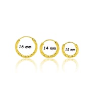 Üçlü Dorika Model Halka Gümüş Küpe 16/14/12mm 201020854 (Gold)