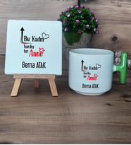 Bu Kadın Harika Bir Anne Hediye Seti Kupa Bardak T Kulplu ve Dekoratif Taş Anneye Doğum Günü Anneler Günü Hediyesi (Model 8)