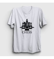 Presmono Unisex Sarı Board Chess Satranç T-Shirt 331000tt (Beyaz)