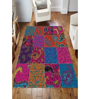 Dijital Kaymaz Taban Yıkanabilir Salon Halısı Mutfak Halısı Koridor Halısı Yolluk ND-HS-353 (Çok Renkli)