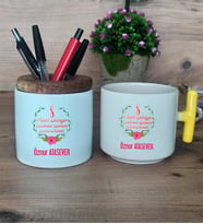 Kadınlar Günü Hediye Sepeti Kupa Bardak T Kulplu, Kalemlik Hediyeleri 8 Mart Hediyesi (Model 5)