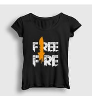 Presmono Kadın Beyaz Knife V2 Free Fire T-Shirt 233108tt (Siyah)