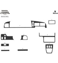 Meriç® Toyota 4 Runner Ön Torpido Kaplama Maun 9 Parça 1989-1996 (Karbon)