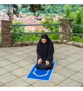 BAHA Portatif Cep Seccade,Seyahat Namazlığı, Katlanabilir Seccade (Mavi)