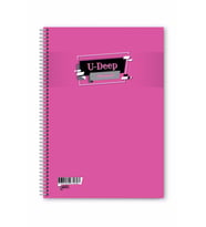 Kareli 72 Yaprak Spiralli Defter A4 Boy Plastik Kapak (1 Adet ) (Pembe)