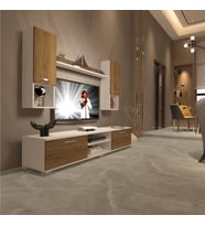 Decoraktiv Eko 5da Mdf Dvd Tv Ünitesi Tv Sehpası (Beyaz - Pera)
