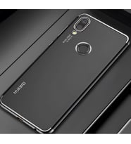 Huawei P20 Lite Kılıf Dört Köşeli Lazer Silikon Kılıf (Gri)