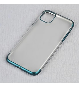 iPhone 11 Pro Max Kılıf Mat Dört Köşeli Lazer Silikon Kılıf (Yeşil)