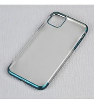 iPhone 11 Pro Max Kılıf Mat Dört Köşeli Lazer Silikon Kılıf (Yeşil)
