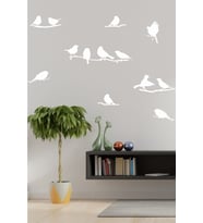 Dalda Kuş Dekoratif Duvar Sticker (Beyaz)