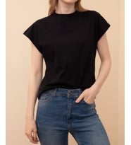 Sıfır Yaka Kısa Kollu Cotton T-shirt (Siyah)