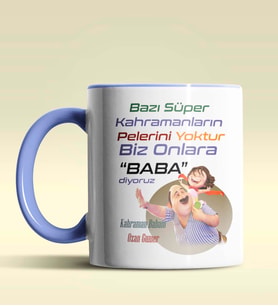 Kişiye Özel Bazı Kahramanların Pelerini Yoktur3 Tema Siyah Kupa (Mavi)