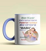 Kişiye Özel Bazı Kahramanların Pelerini Yoktur3 Tema Siyah Kupa (Mavi)