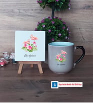 Flamingo Dekoratif Taş, Kupa Bardak Kırmızı HediyeArkadaşa Doğum Günü Hediyesi (Model 9)