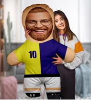 eJOYA Kişiye özel Şampiyon Futbolcu Peluş Oyuncak 100x80 cm 114758 (Sarı-Lacivert)