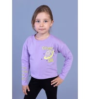 Toontoy Kız Çocuk Baskılı Tişört (Lila)
