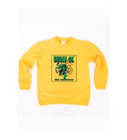 Hulk baskılı pamuklu kumaş çocuk sweatshirt (Sarı)